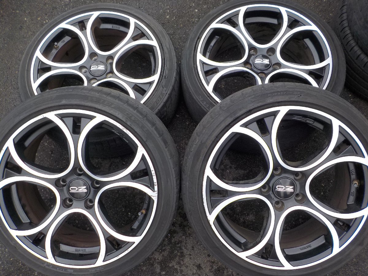 5H■溝あり OZ オッズレーシング WAVE 225/40R18 8J+48 PCD＝112 4本■