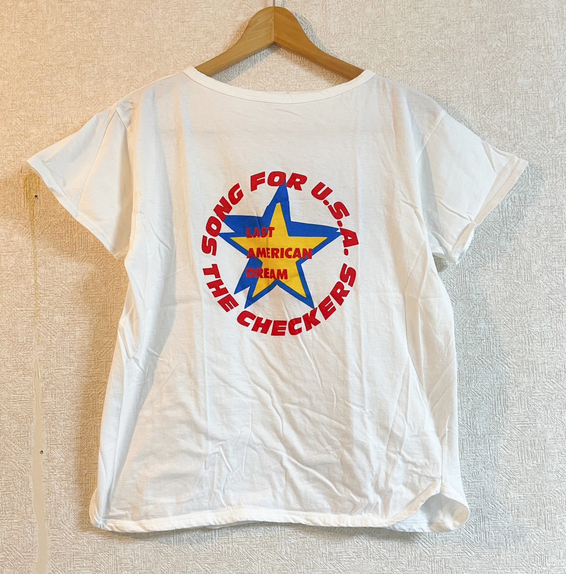 チェッカーズ「Song for U.S.A. 」 Tシャツ 藤井フミヤ アイドル 昭和