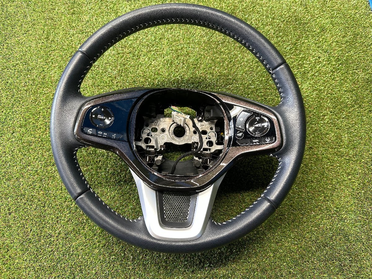 純正 ホンダ JF3 JF4 N-BOX CostomG カスタムG Lターボ レザー ステアリングホイール ハンドル パドルシフト 中古品