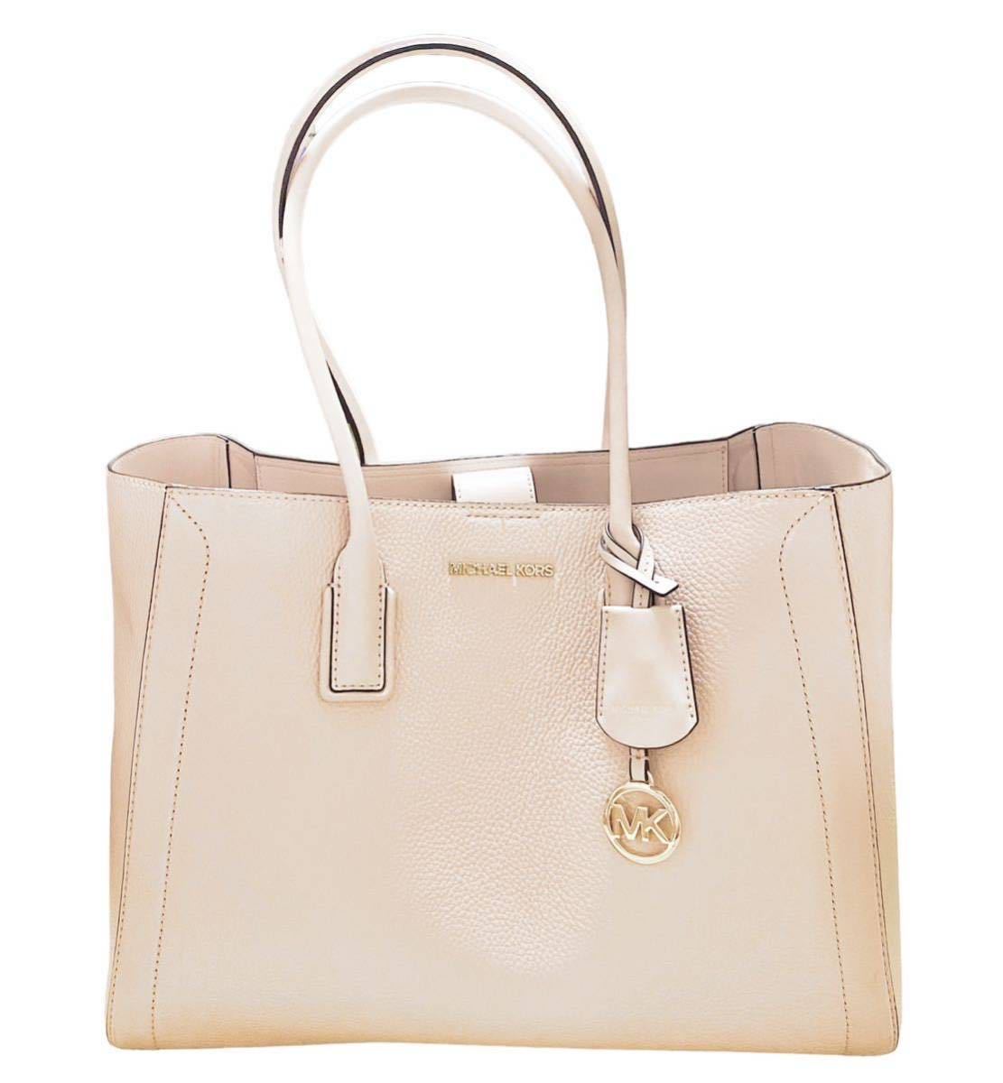 ピンク A4 MICHAEL KORS トートバッグ マイケルコース ショルダーベルト 牛革 ラージ ショルダートート出品中