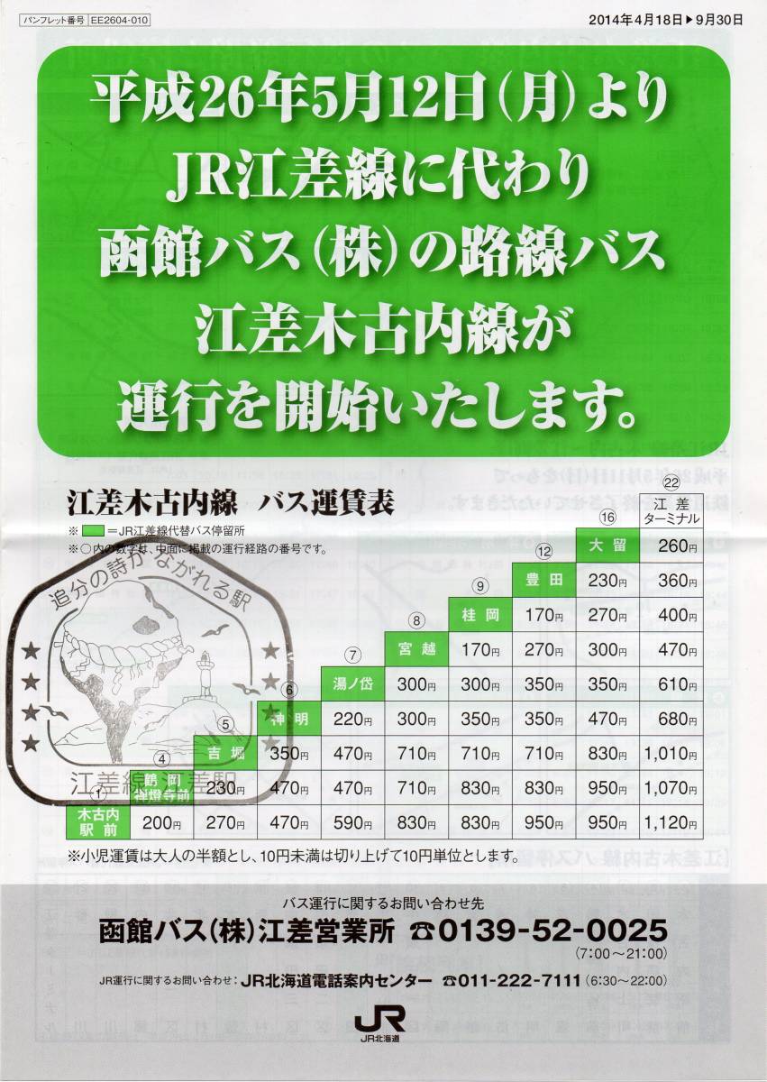 JR北海道 さようなら江差線記念普通乗車券セット 26/05/11 木古内駅
