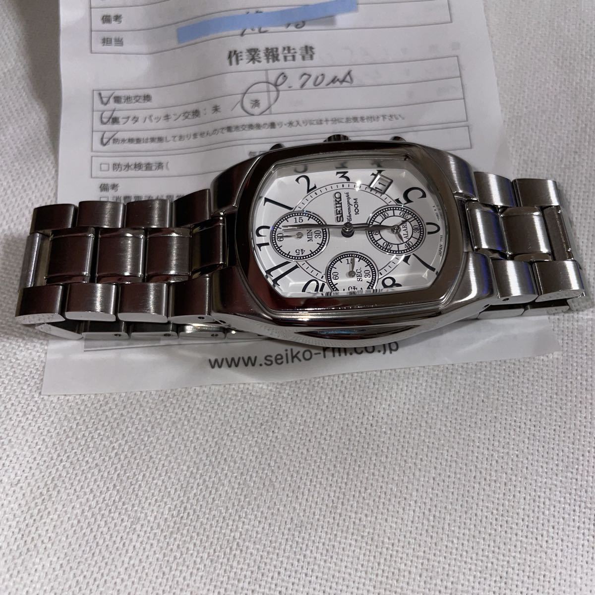 美品] 電池交換済み【SEIKO】セイコー クロノグラフ 7T62-0EY0 