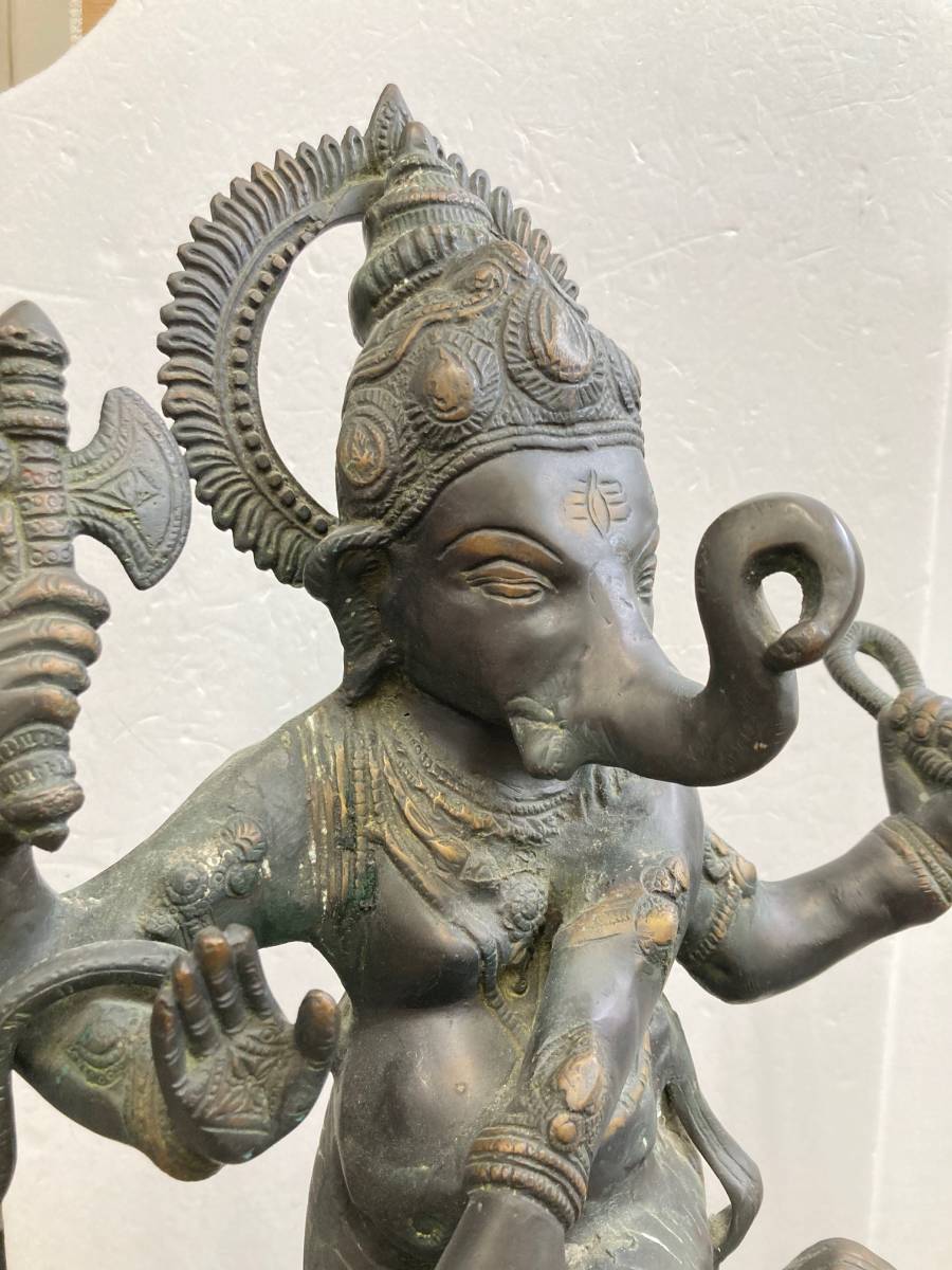 仏教美術 ガネーシャ 白銅製 仏像 ｜銅像チベット仏教の真鍮