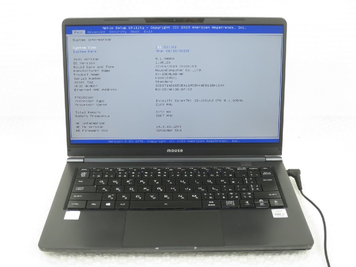 mouse X4-i5 第10世代Corei5 8GB 256GB フルHD mouse ☆mouseComputer