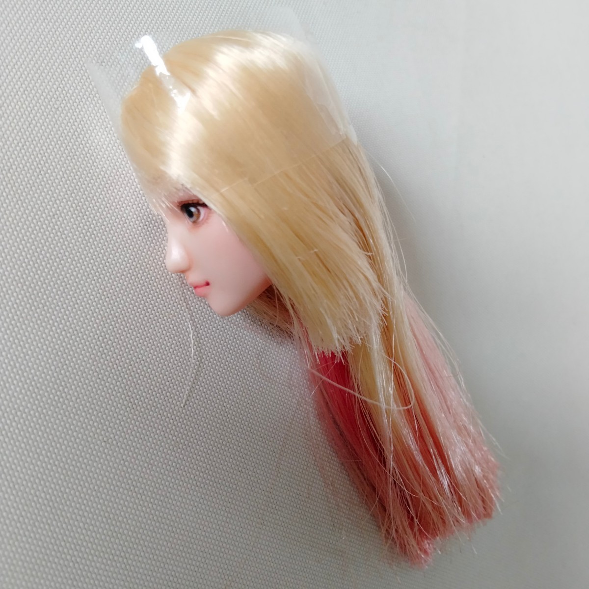 1/6 カスタム ドール ヘッド 女性 金髪毛先赤染 美 シームレス 