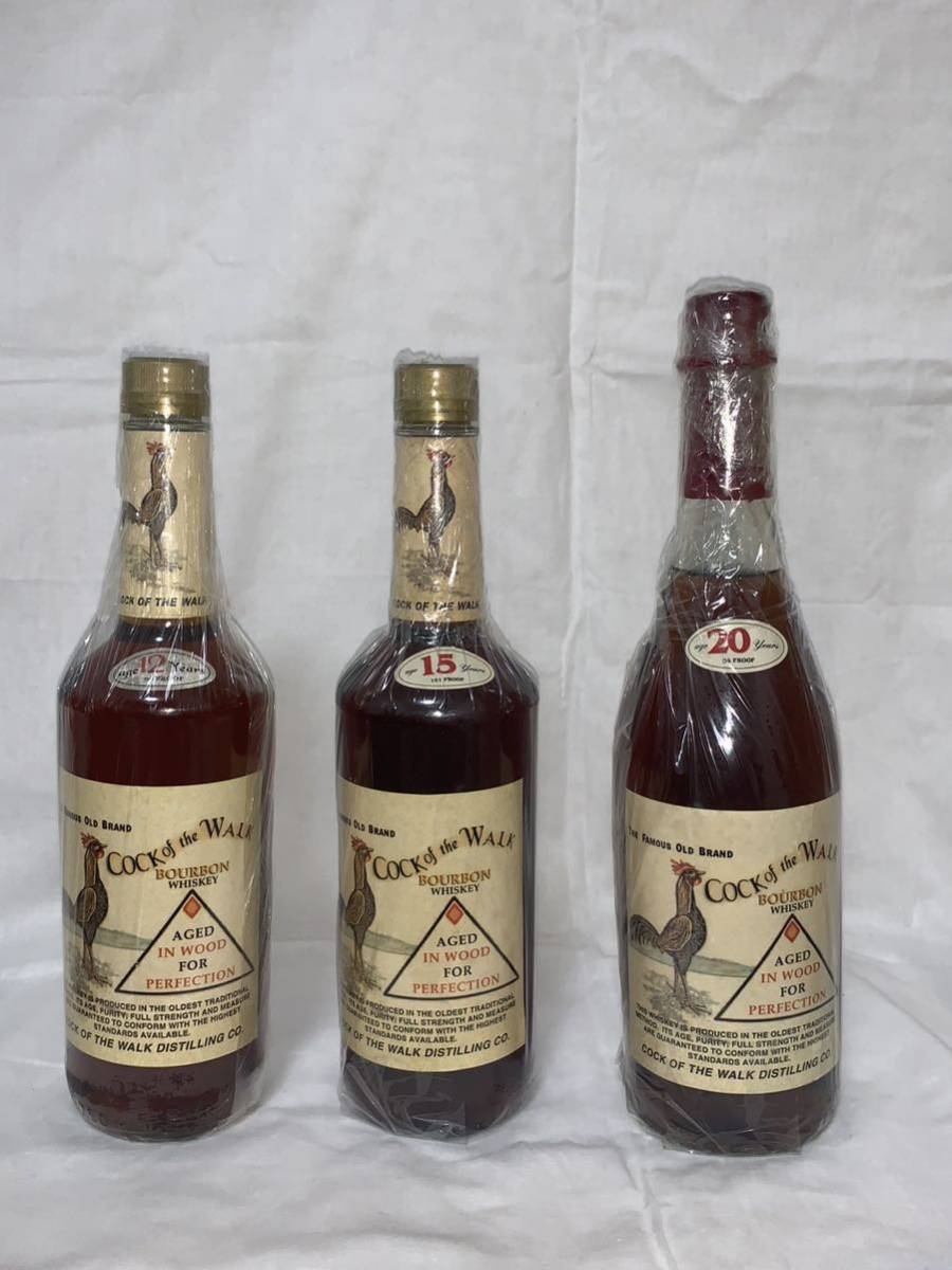 ビンテージバーボンCock of The Walk 12年　15年　20年コック・オブ・ザ・ウォーク3本セット極美品(ワイルドターキー　オールド101)