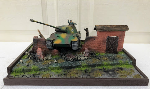戦場ディオラマ模型完成品1/35 ゆうパック送料込み 1／35戦場ジオラマ 破壊された塀 6(完成品