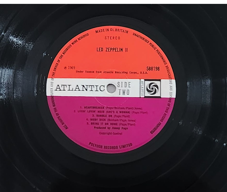 極美! UK Original 初回 ATLANTIC 588198 Led Zeppelin II MAT: A2/B2 
