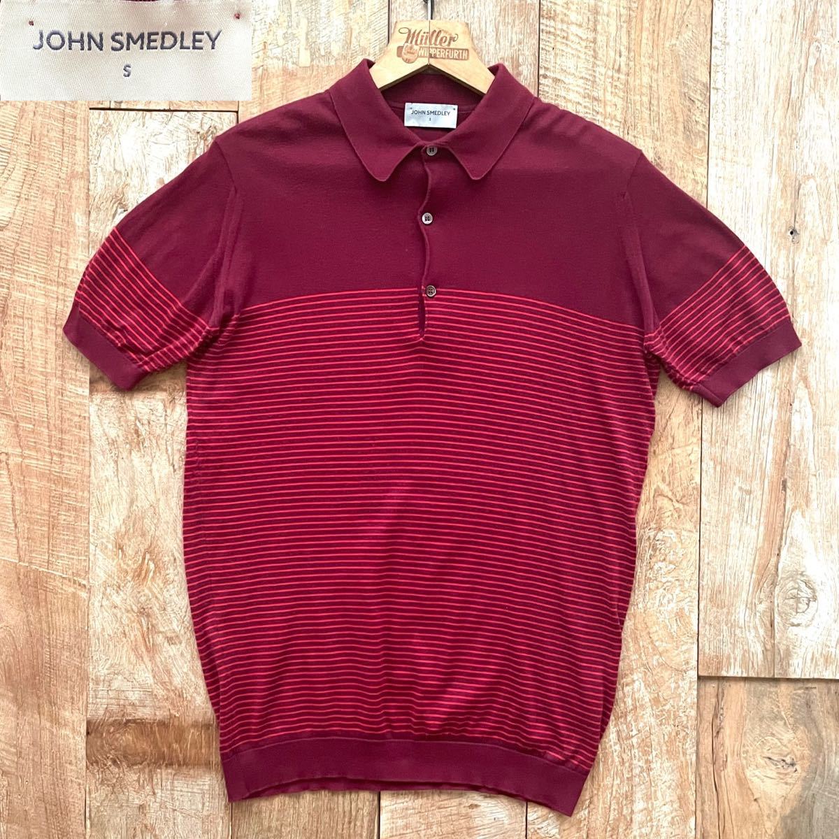 美品】JOHN SMEDLEY ジョンスメドレー 春夏 コットン ニット 