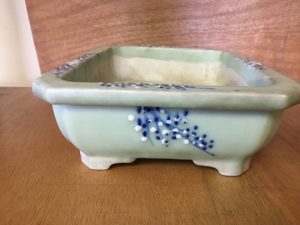 磁器の長方形盆栽鉢 作家鉢 絵付鉢 植木鉢 「高山染付山水図長方鉢」 楽天市場】盆栽鉢 食器