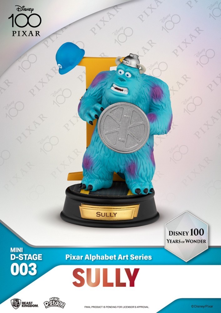 ビーストキングダム 台湾発　ディズニーDISNEY 100周年記念　ピクサー文字アート　フィギュア６個入りアソートボックス 並べて飾ると「DISNEY」「PIXAR」の文字が完成！ディズニー100周年記念 ディズニーとピクサーの人気キャラクターたちとアルファベットが ミニ・Ｄステージ#004『ディズニー100』「アルファベット・アート