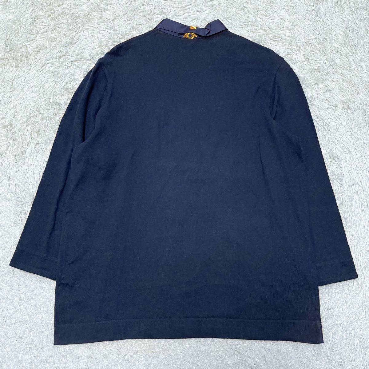 美品 エルメス HERMES LES CLES 鍵 シルク100% コットン カシミヤ 切替 