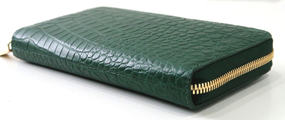 1円～ 販売時28万 新品 美品 HILTON ヘンローン 本クロコ クロコダイル 