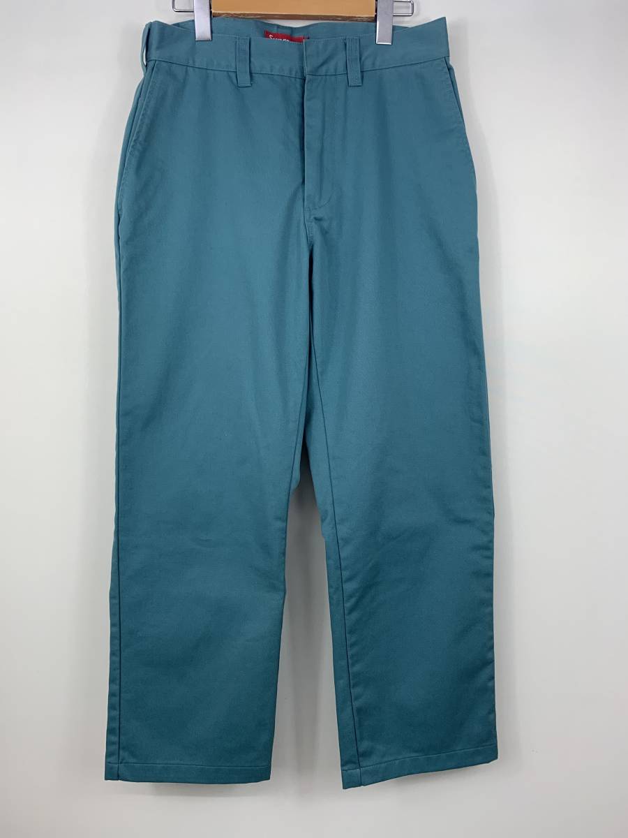 136-KM2314-80s Supreme シュプリーム ワークパンツ 32 ターコイズブルー