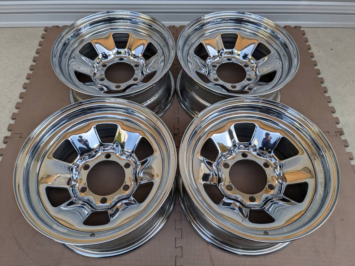 ☆keego0126 ２本セット☆ランクル60 純正メッキホイール・タイヤ ランドクルーザー ランクル 60 ワイドボディ 純正 メッキ スチール 鉄