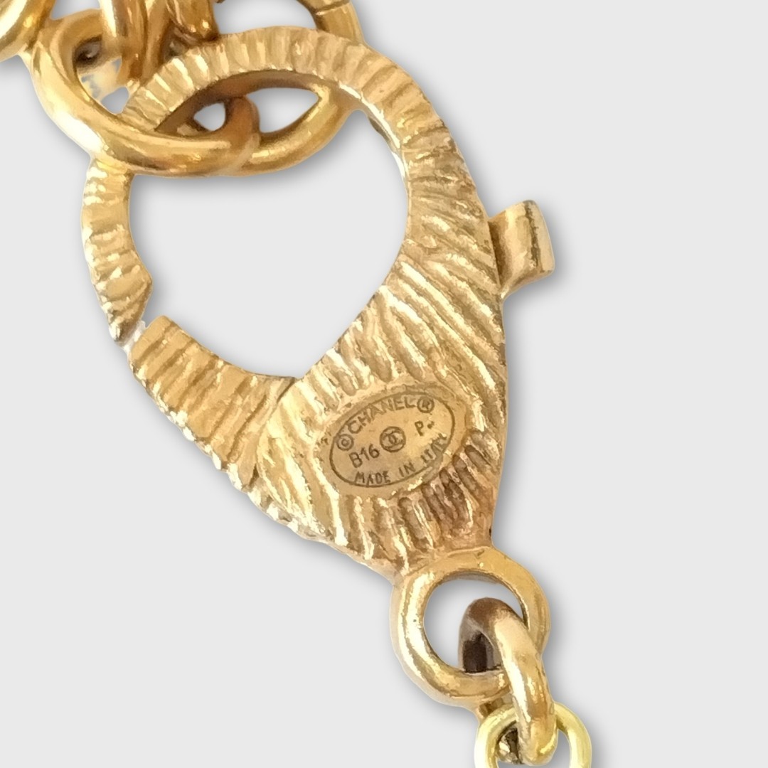 1円 CHANEL シャネル クリアココマーク フェイクパール ネックレス 両