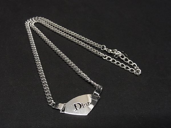 1円 ■極美品■ Christian Dior クリスチャンディオール ネックレス アクセサリー レディース メンズ シルバー系 AL6405