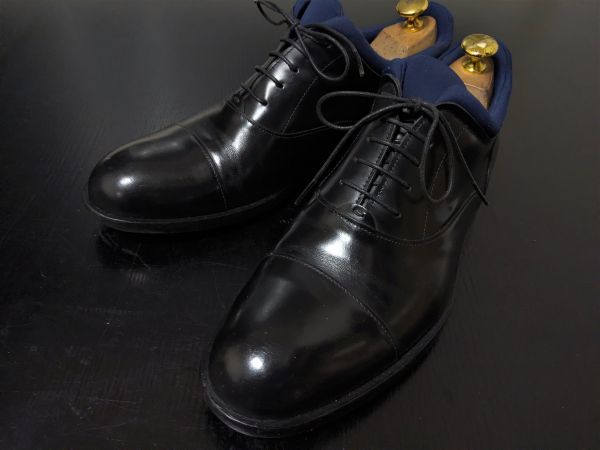 美品 ヴィトン 6.5M LOUIS VUITTON ♯ST0125 ソフトドレスシューズ 黒