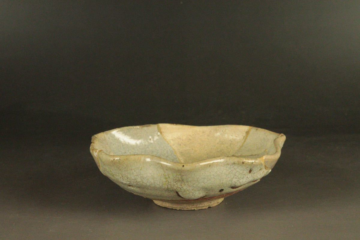 桃山時代 山瀬窯 古唐津 斑唐津 輪花盃 呼継 コレクター様愛蔵品 a150 
