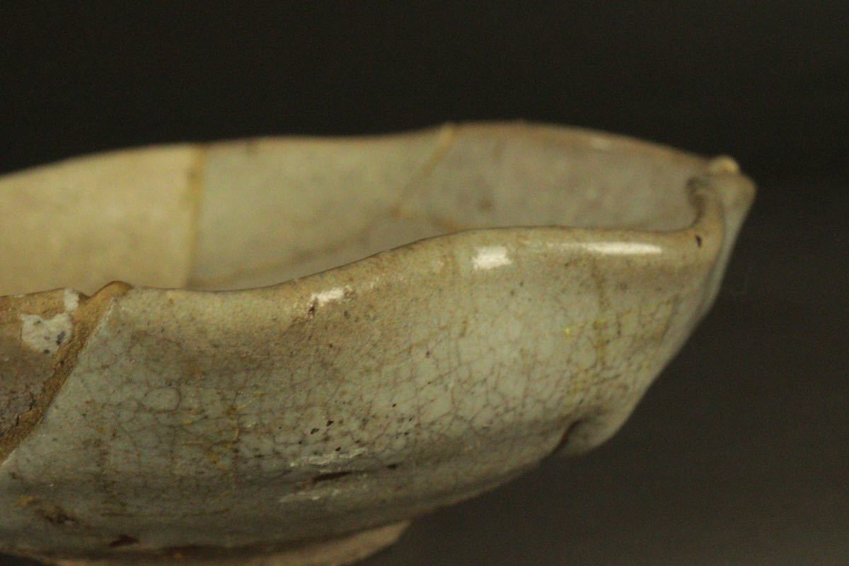 桃山時代 山瀬窯 古唐津 斑唐津 輪花盃 呼継 コレクター様愛蔵品 a150 