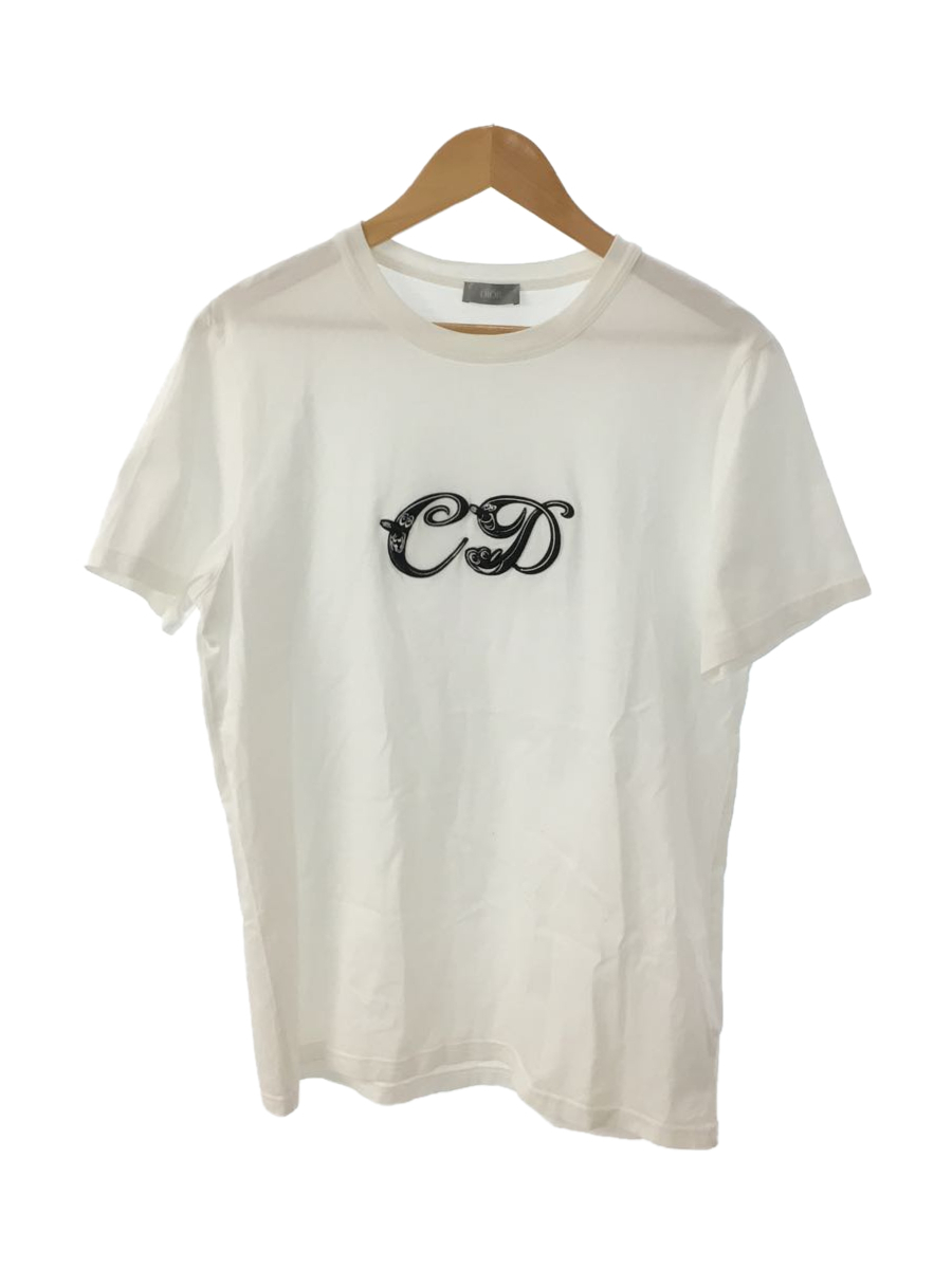 Dior HOMME◆ディオールオム/Tシャツ/L/コットン/ホワイト/無地