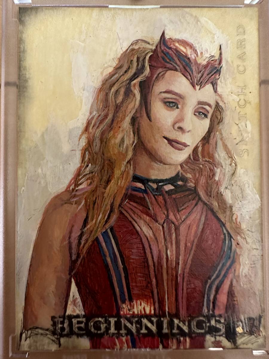 激レア！ marvel scarlet witch Elizabeth Olsen sketch card Charles