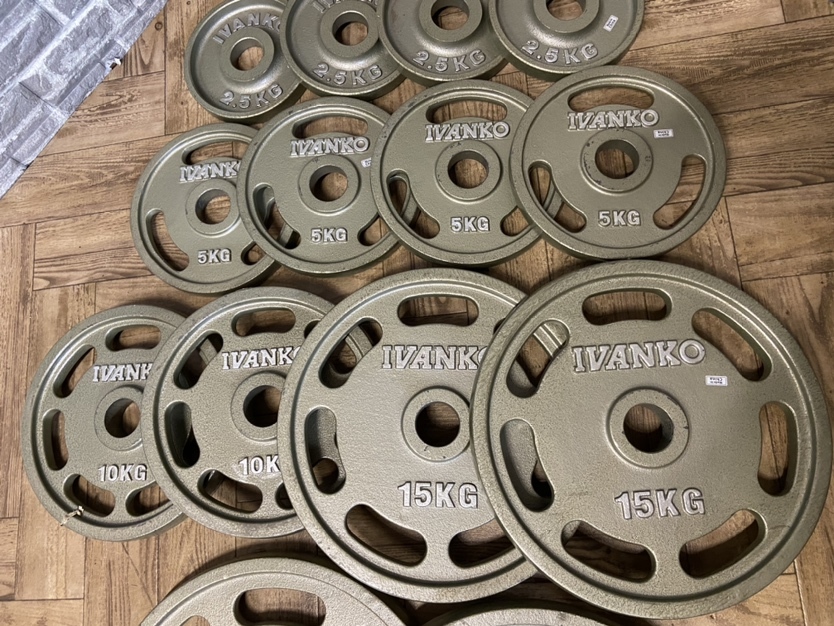 IVANKO オリンピックバーベルプレートセット 20Kg×2/15Kg×2/10Kg×2/5Kg