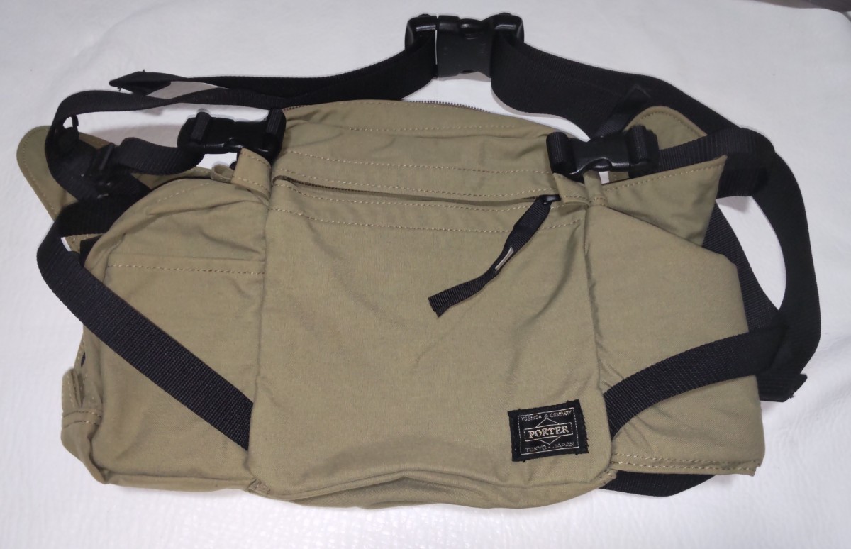 絶版 極美品 PORTER(ポーター) ウエストバッグ HIKE ハイク カーキー