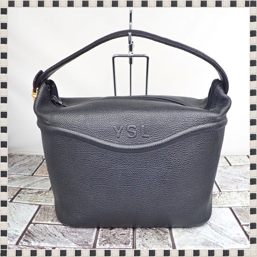 イヴサンローラン YSL ハンドバッグ オールレザー ブラック 黒