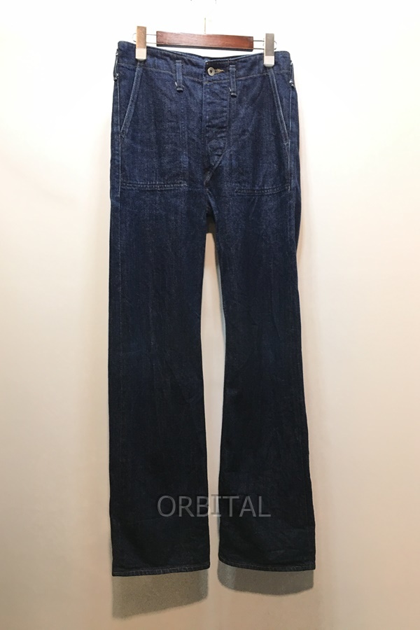 経堂) MHL × CANTON OVERALLS マーガレットハウエル シンチバックデニム ベイカーパンツ ボタンフライ レディース サイズ 28