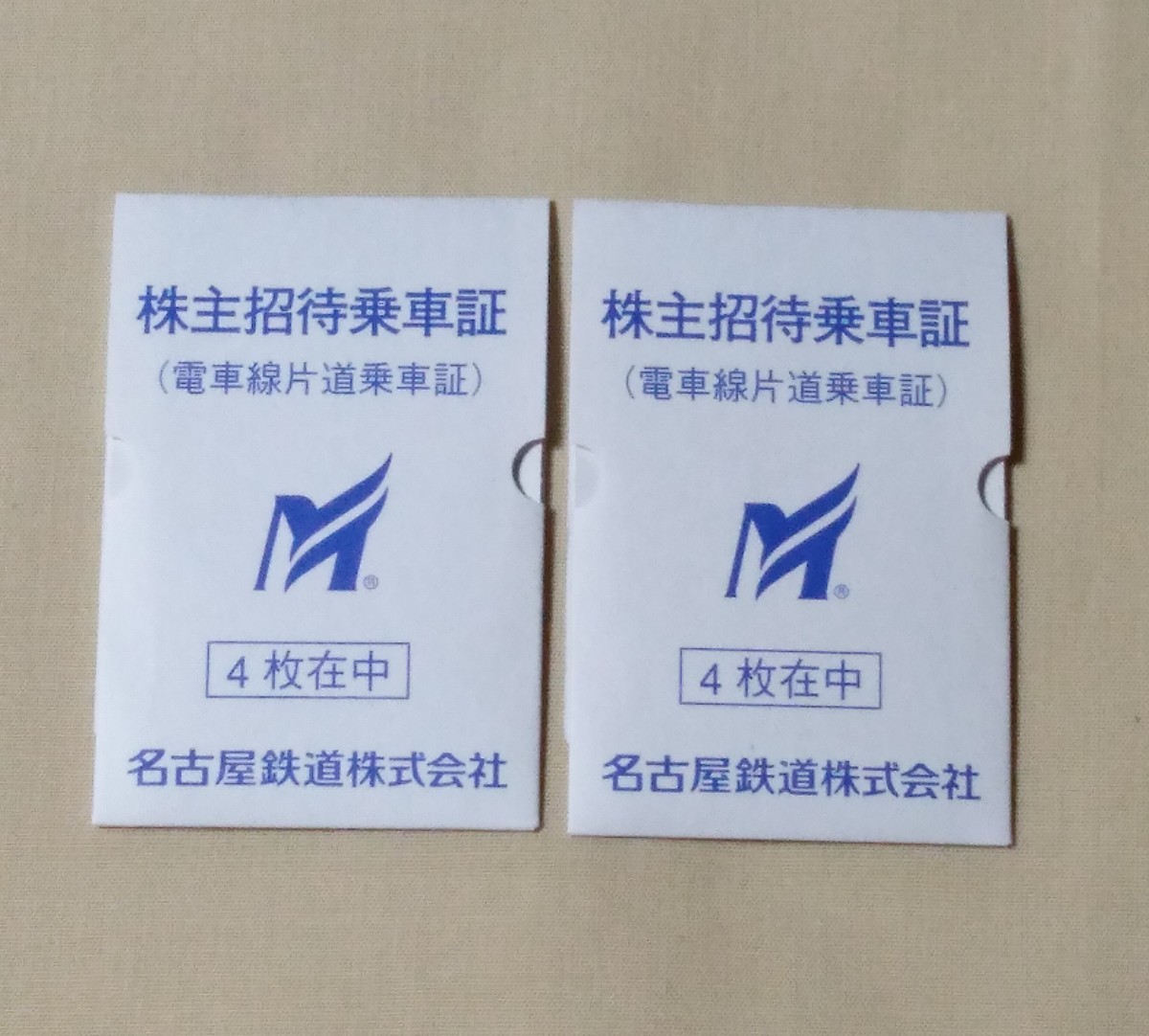 名鉄 株主招待乗車証電車線 8枚 匿名配送 名鉄株主招待乗車証 8枚