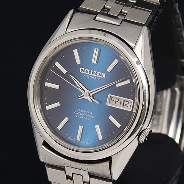 稼働】CITIZEN LEOPARD 28800 カットガラス 青文字盤 【公式通販】