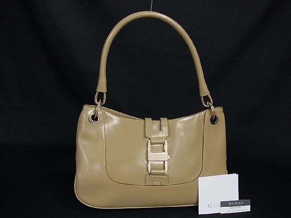 1円 □美品□ GUCCI グッチ 001 4150 002058 レザー ワンハンドル 
