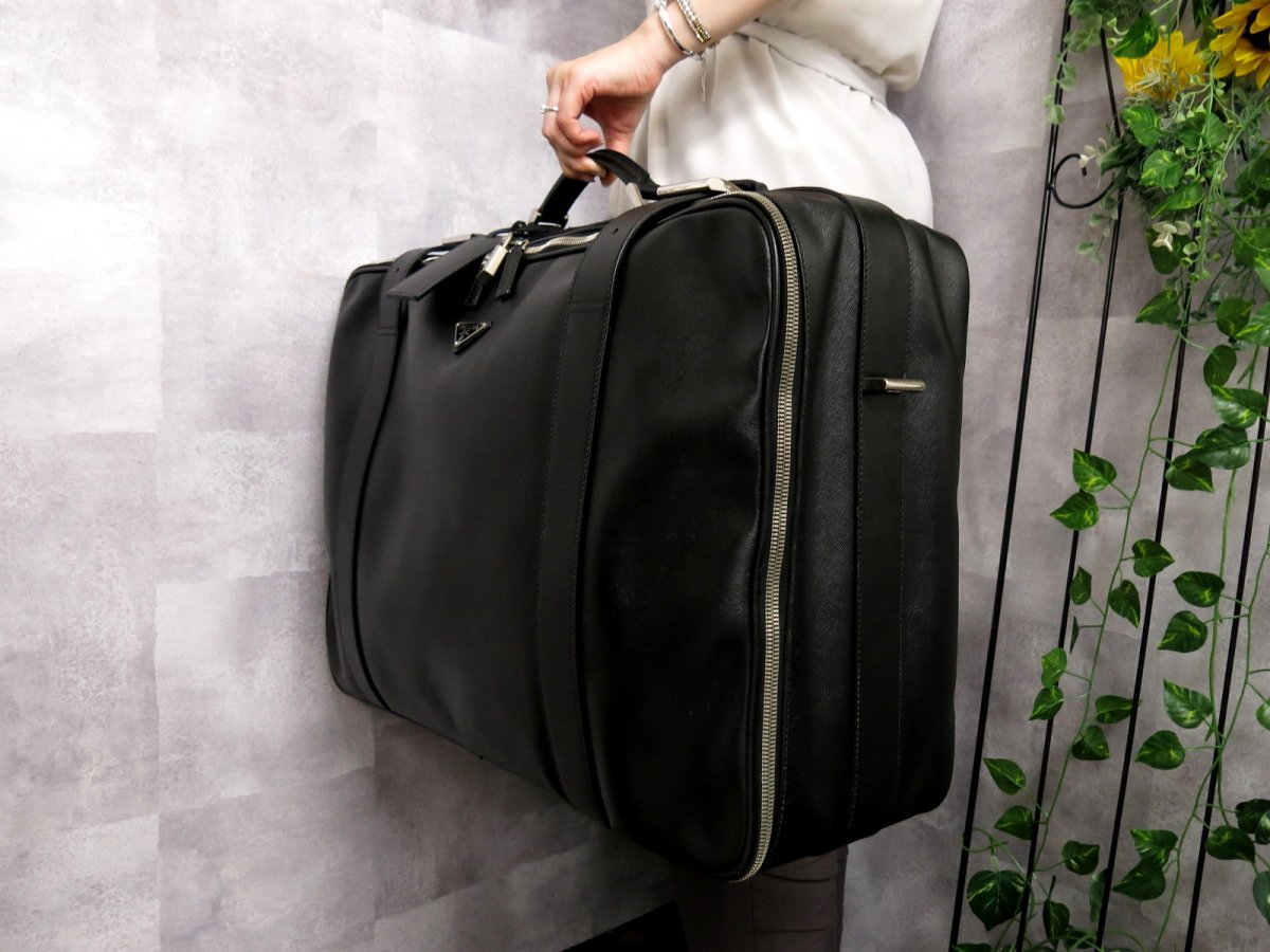 ○超美品○PRADA プラダ○サフィアーノ レザー 本革○キャリー バッグ