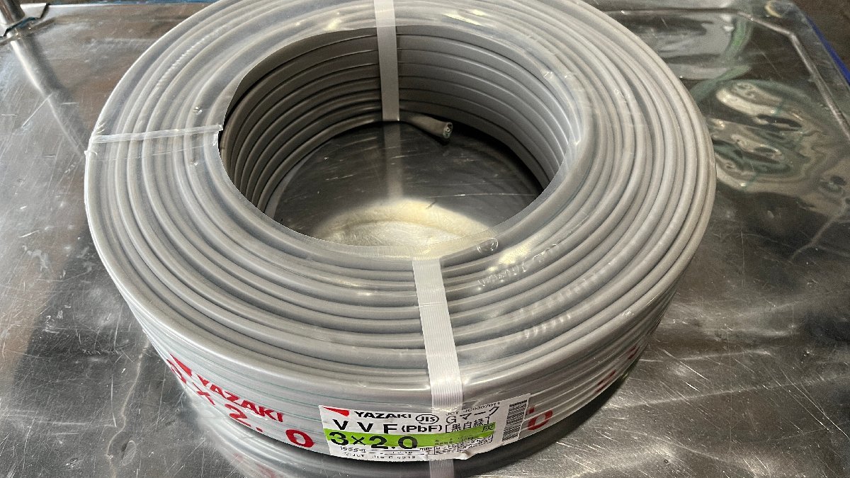 未開封・未使用】 矢崎電線 YAZAKI（ VVF3x2.0mm ） 100m巻 税込即決②