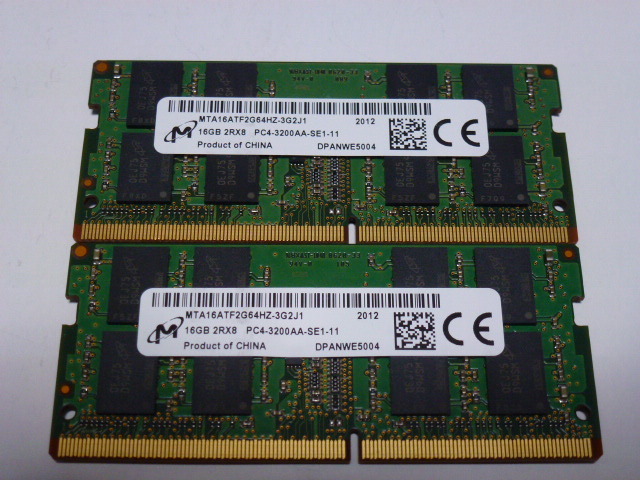 DDR4-3200 Micron メモリ 1.20V ノートパソコン用 16GB PC4-25600