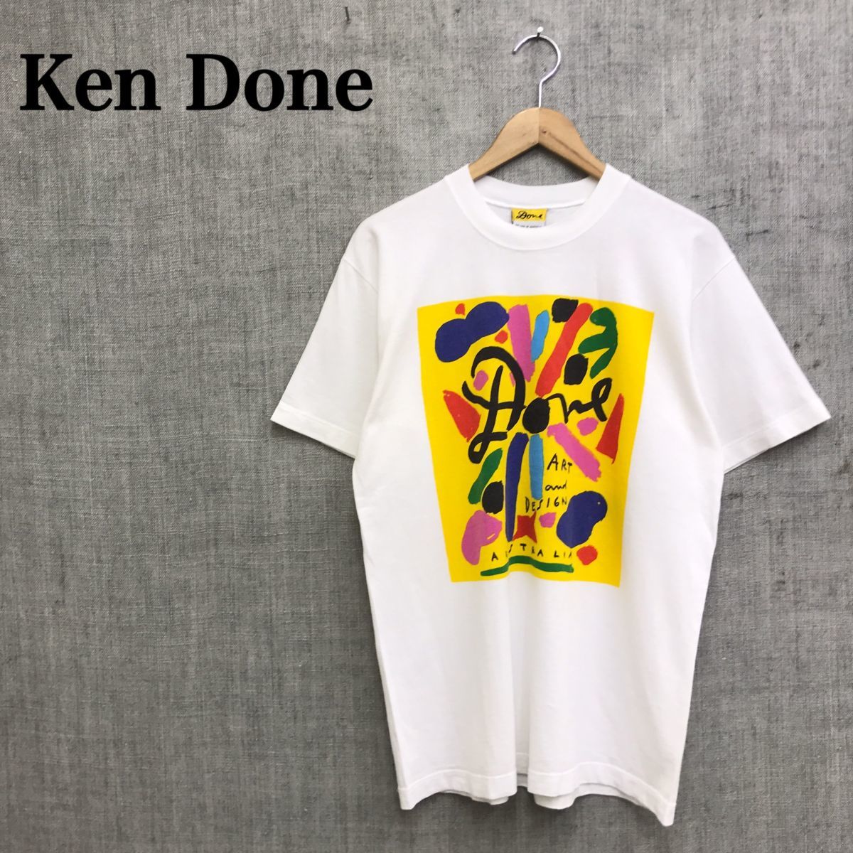 R2153-U Ken Done ケン ドーン Tシャツ 半袖 アートTシャツ アート デザイン カラフル 個性的 お洒落 size M 黄 ...