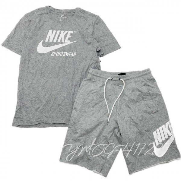 NIKE ナイキ NSW フューチュラ ロゴ Tシャツ & ハーフパンツ セット 上下 AJ7452 AT5268 -063 灰 M