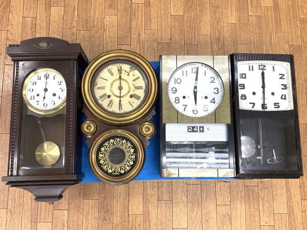 ジャンク部品取 古い振り子時計 4点まとめてセット Sマーク SEIKO 精工