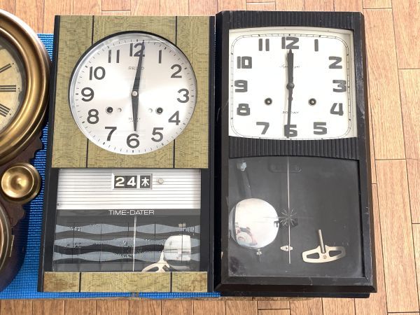 ジャンク部品取 古い振り子時計 4点まとめてセット Sマーク SEIKO 精工