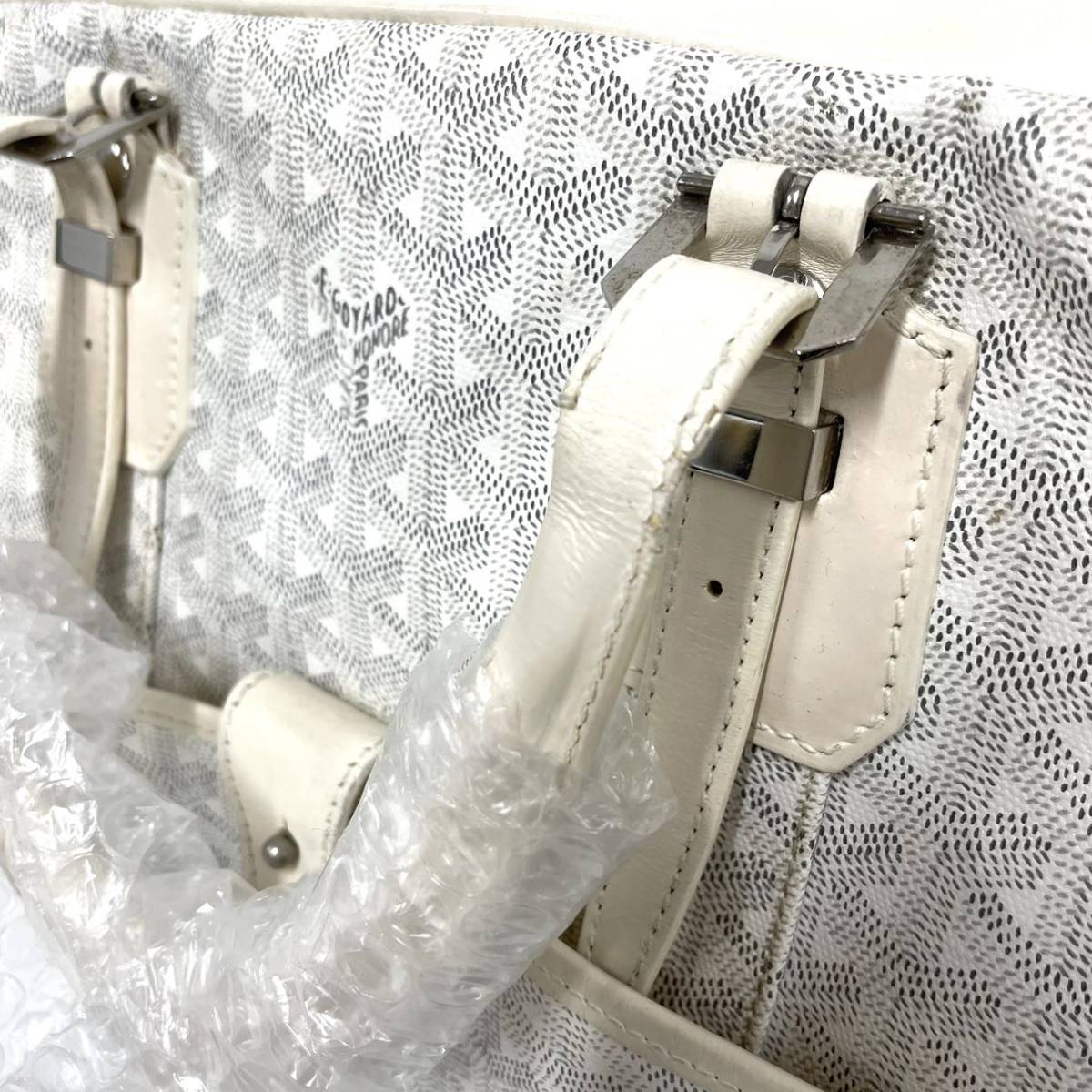 KBHH ゴヤール GOYARD ハンドバッグ ビジネスバッグ ホワイト 保存袋付 