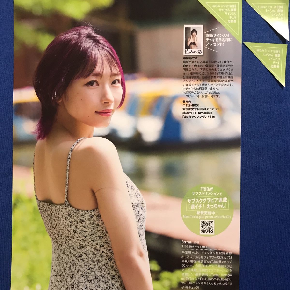 フライデー7/14.21号 えっちゃん サイン入りチェキ応募券3枚の入札履歴