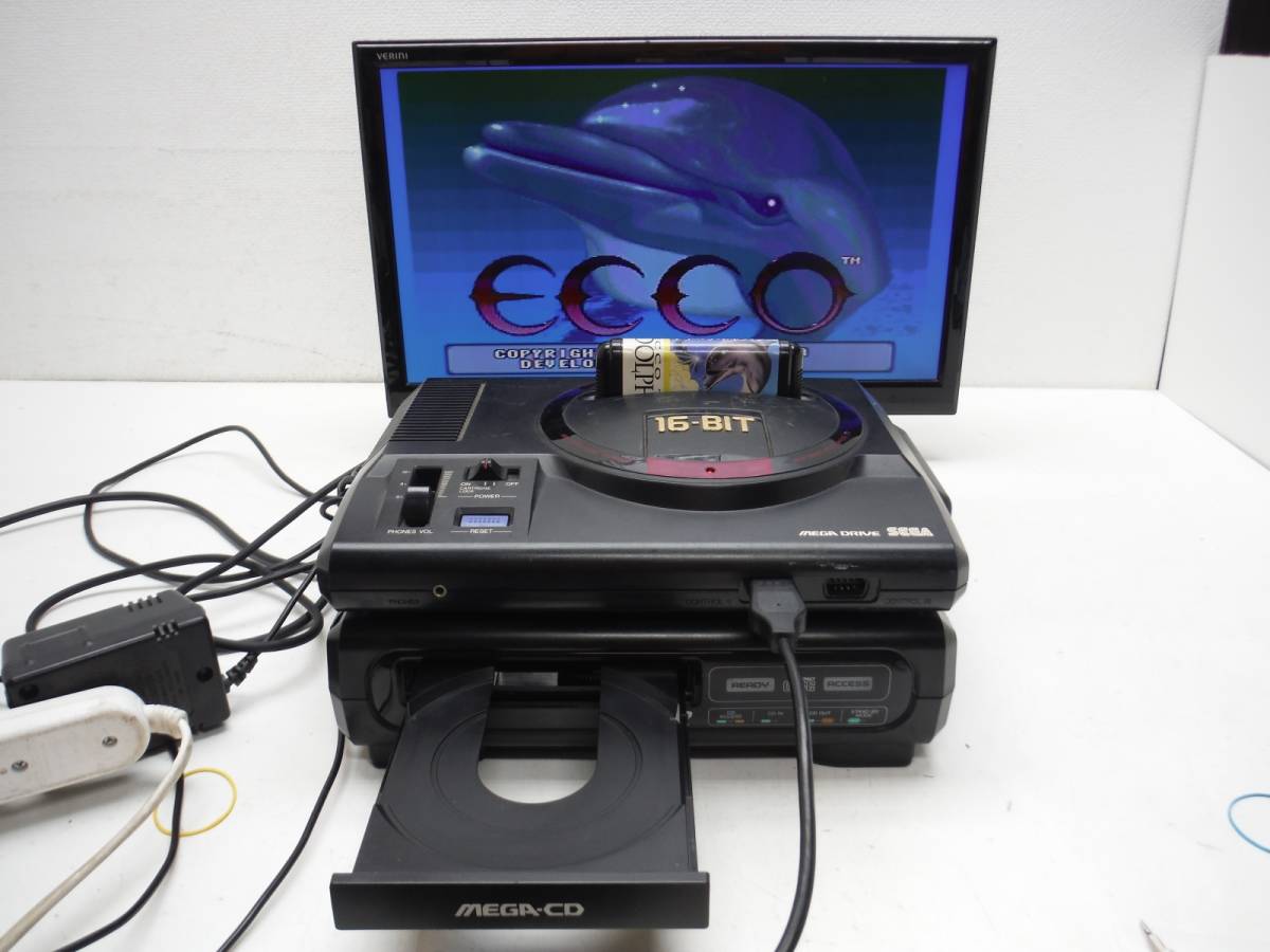 動作未確認/ジャンク・シリアル番号一致】セガMEGA CD 付属品多 メガ