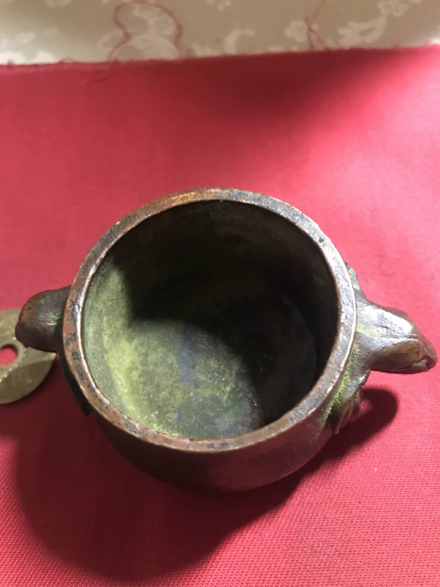 中国古銅香炉 大明古銅象足香炉 宣徳年製在銘 y639