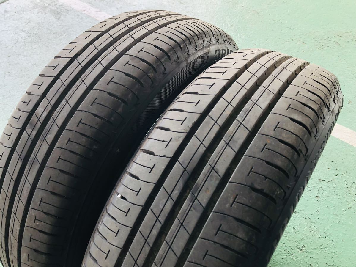 送料無料 タイヤ 中古 バリ山 195/60R17 BRIDGESTONE ECOPIA EP150 2本 
