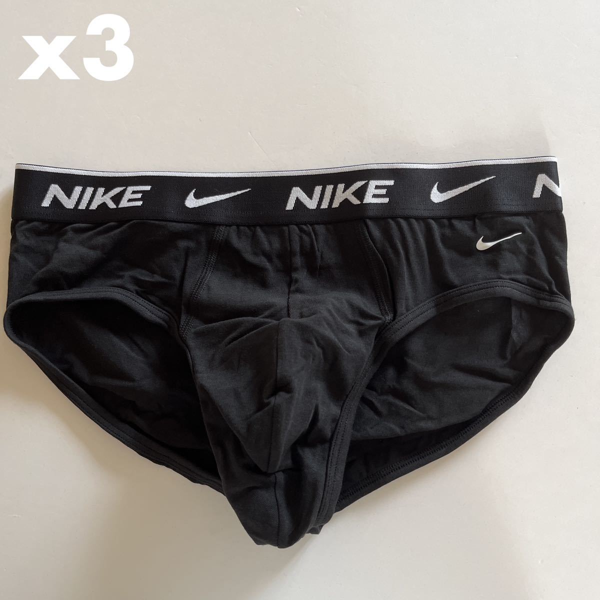 NIKE ナイキ　メンズビキニ　L(M) 3枚組　メンズインナー　ビキニブリーフ　男性ビキニ　ブラック　黒ブリーフ　男性下着　男性インナー