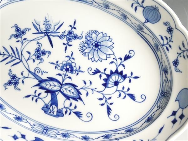 k265 Meissen マイセン ブルーオニオン オーバル プラター プレート