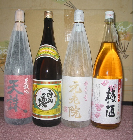 白玉醸造　梅酒 1800ml 6本セット 送料無料あり！白玉醸造セット(天誅/白玉の露/元老院/さつまの梅酒
