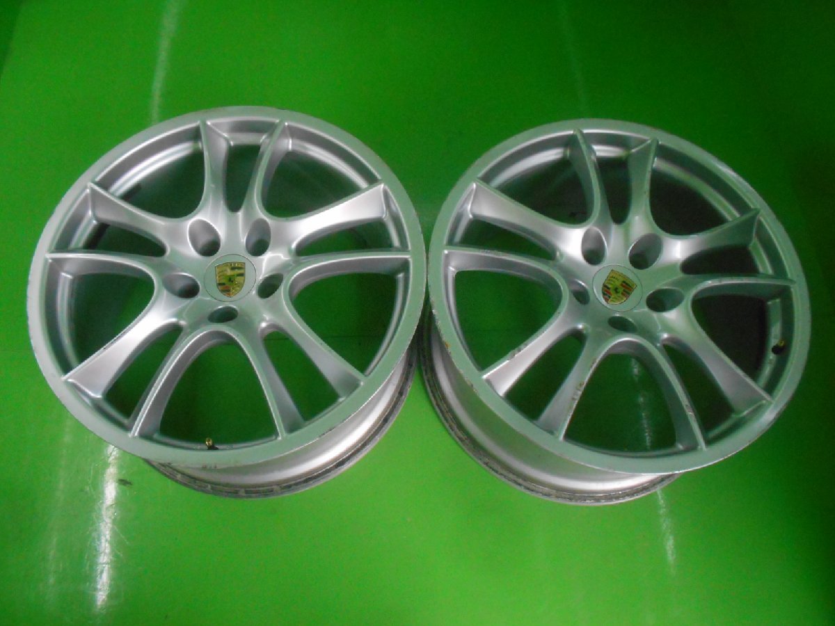 PCD130 ポルシェ純正 7L5601025T 10j/+50 ハブ約71.5㎜ 2本 中古 流用スペア交換などに!