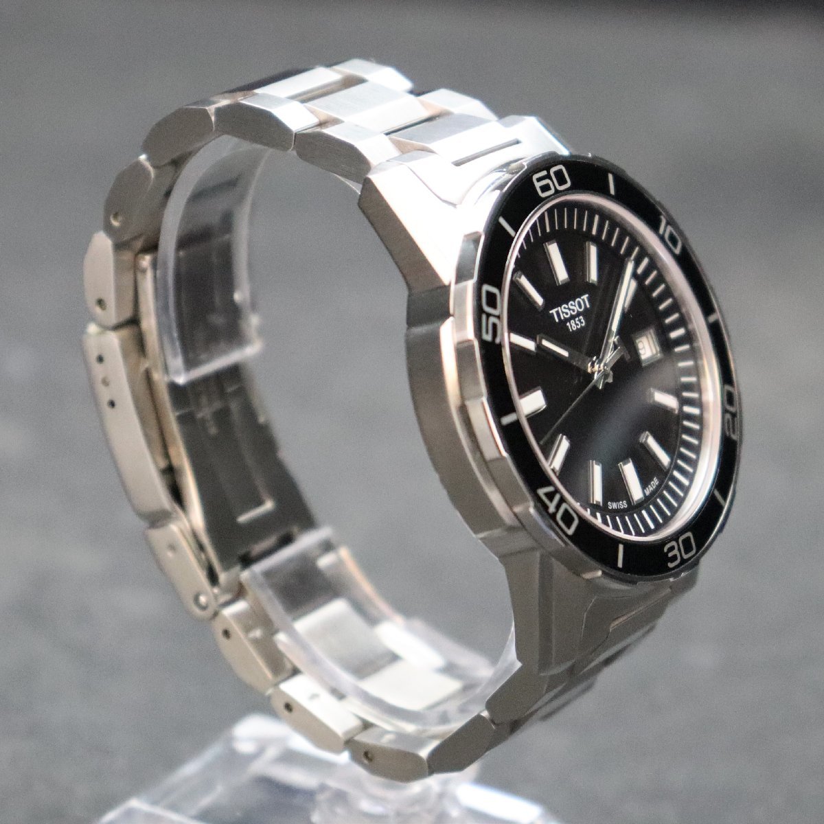 良品 TISSOT ティソ スーパースポーツ T125610A クォーツ 黒文字盤 